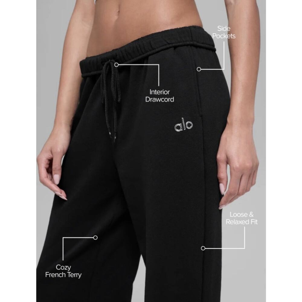 Alo Yoga Accolade Jogger Sweatpants XS Black Athleisure Lounge Streetwear - Picture 6 of 12